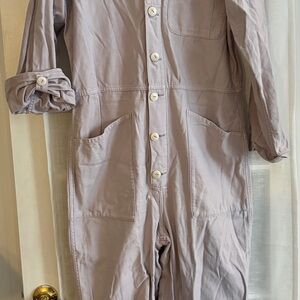 Light Purple Button-Up Jumpsuit